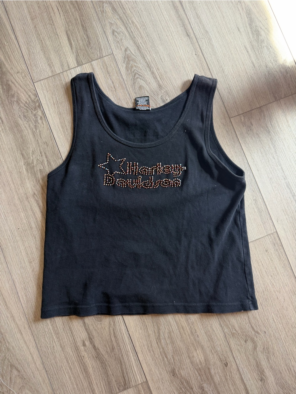 Harley-Davidson Black Tank with Copper Rhinestone Logo